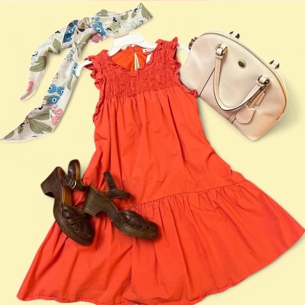 Charming Smocked Coral Dress